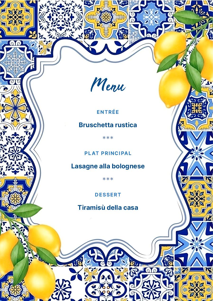 menu